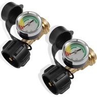 Propane Tank Gauge 2 Pack with Leak Detector Universal LP Gas Level Indicator for 5-40LB Tanks for B