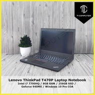 Lenovo ThinkPad T470p 20J7 Intel Core i7-7700HQ 2.8Ghz 8GB RAM 256GB SSD 940MX 2GB Graphic Laptop Re