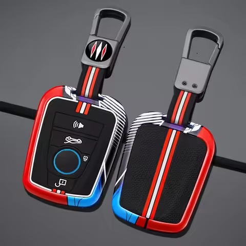 Metal + silicone Car Key Case Key Cover for BMW I3 I8 Series Holder Bag Full Protection Shell Auto I