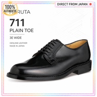 HARUTA 711 Men’s 3E Genuine Leather Plain Toe Derby Business Shoes Black Made in Japan