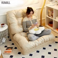 KUMALL SOFA BED โซฟา โซฟาปรับนอน โซฟาปรับนอน โซฟานวม ปรับนอนได้ 5 ระดับ โซฟาปรับเอนนอนพับได้อเนกประสงค์ อัพเกรดผ้าเทคนิคแบบไม่ต้องซัก Leathaire 60CM-LIGHT GREY One