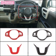ABS Carbon Fiber Car Steering Wheel Button Decorative Frame Sticker for Honda N-BOX JF3 JF4 JF5 2017