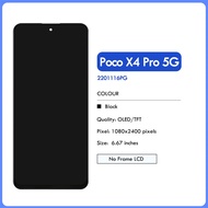 XD 6.67 OLED/TFT สำหรับ Xiaomi Poco X4 Pro 5G สำหรับ X4Pro Poco 5G 2201116PG อะไหล่ชิ้นส่วนจอสัมผัสแ
