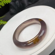 帝王紫瑪瑙手鐲 54MM 冰透起光飄桂花晶洞玉髓手環 智慧貴氣信心