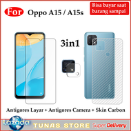 3in1 Tempered Glass Oppo A15 A15S Anti Gores Anti Glare Pelindung Layar Hp Anti Air Kaca Anti Pecah