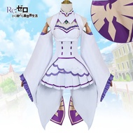 【Ready Stock】WUDU Emilia Cos Costume Mufti Full Set Anime Re:Zero Starting Life in Another World Cos