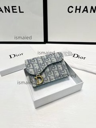 Dior迪奥馬鞍小卡包Oblique老花經典D扣黑色灰色