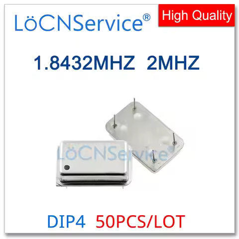 50PCS 1.8432MHZ 2MHZ Crystal Oscillator Active Crystal OSC DIP-4 Rectangular Full Size 1.8432M 2M 2.