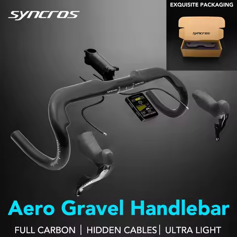 Syncros T1000 Aero Gravel Handlebar Black Matt Half Internal Routing Road Bicycle 340mm/360mm/380mm