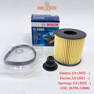 BOSCH Paper Core Oil Filter 0986AF0365 (O0365) Elantra 2.0 (22 - ), Tucson 2.0 (21 - ).. OE: 26350-2