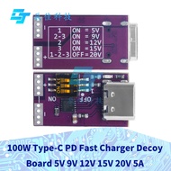 100W Type-C PD Fast Charger Decoy Board 5V 9V 12V 15V 20V 5A Fixed Output Power Charging Module for 