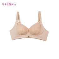 WIENNA BRA PLUS SIZE  DB45122  ชุดชั้นในเวียนนา ไร้โครง ไซซ์ใหญ่ (BCDE38-42) เสื้อชั้นในลูกไม้ สีดำ 