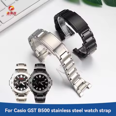 For Casio G-SHOCK Steel Heart GST-B500 GST-B500AD/BD/D Men's Stainless Steel Watchband Metal Sports 