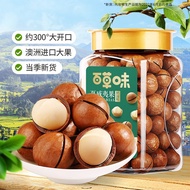 百草味 罐装坚果 盐焗开心果东北松子巴旦木越南带衣腰果紫皮每日坚果炒货健康休闲零食js 夏威夷果500g-奶油味