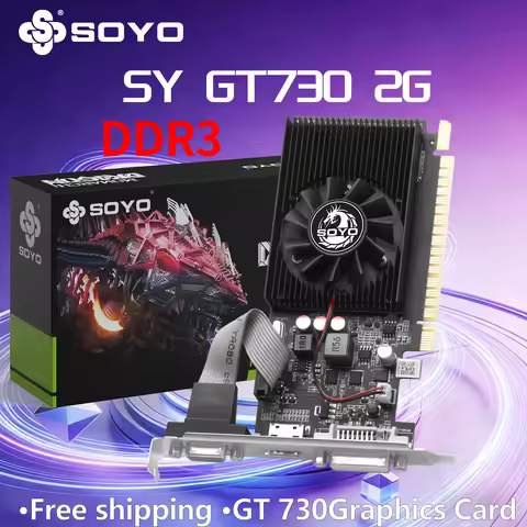 SOYO NVIDIA GT 730 DDR3 2G Graphics Card PC Gaming 64bit Video card Computer Low Profile for Desktop