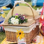 🔥 picnic basket 🔥 family gatherings HOTSELLING camping bakul rotan hiking large capacity for storing variety of foods ♥picnic basket small basket ins supplies online popular full set of bamboo basket woven portable basket rattan garden basket with cover