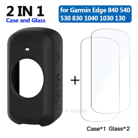 2Pcs Tempered Glass + TPU Silicone Case for Garmin Edge 830 530 1040 130 Plus GPS Stopwatch Screen P