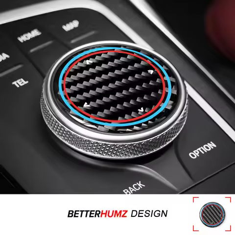 For BMW F10 E60 F30 F20 G20 E90 F25 G01 E39 X3 X4 X5 X6 Z4 Carbon Fiber Multimedia Knob Trim Sticker