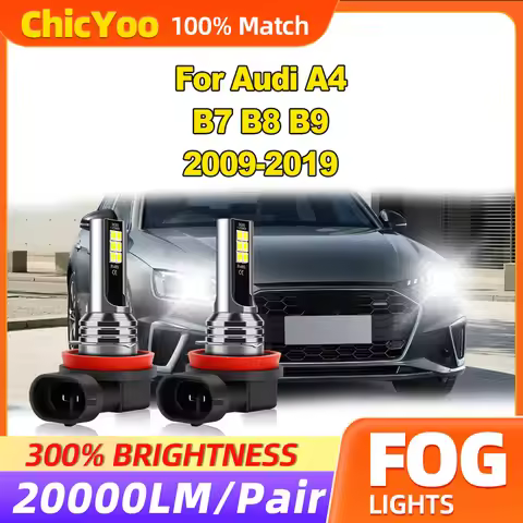 60W Canbus LED Fog Lights 20000LM Super Bright Fog Lamps 6000K 12V For Audi A4 B7 B8 B9 2009-2013 20