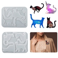 Cat Shape Mold for Epoxy Resin Art Jewelry Brooch Pin Kerongsang Accessories