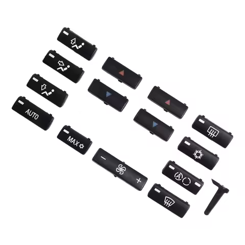 14Pcs Car Climate A/C Control Panel Switch Buttons Cover For BMW 5 Series E39 96-02 For BMW E53 98-0