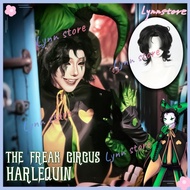 PIERROT HARLEQUIN JESTER Cosplay Costume Wig Suits THE FREAK CIRCUS Horror Jester Costume Anime Part