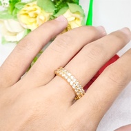 Cincin Terbaru Import Dubai India Jewelry Berlapis Emas 24k Gold Zirkon Wanita Emas Muda Anti Karat 