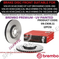 BREMBO GENUINE DISC BRAKE ROTOR (FRONT) FOR VOLVO XC40 [536] '19YR / XC60 [246] '18YR / XC90 [256] '