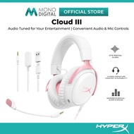 HYPER-X CLOUD III GAMING HEADSET SURROUND SOUND COMFORT DESIGN NOISE CANCELLING MIC WHITE PINK (9W1Q