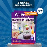 E-Print Transparent Photo Paper A4 Sticker 150gr Waterproof