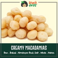 SnackFirst Creamy Macadamia (Raw/Baked/Himalayan Rock Salt) - Healthy ketogenic Australia Nuts Snack
