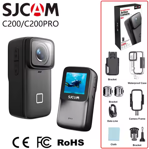 SJCAM C200 Pro / C200 Kids Action Camera, Thumb-Sized 4K Cam, POV, Loop Recording, 1.3" Display, Ant