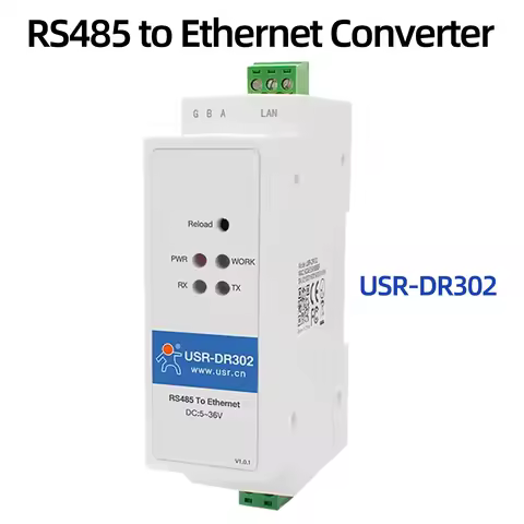 Port RS485 To ethernet Converter Server Serial IOT Device DIN-rail RJ45 Support Modbus RTU to TCP IP