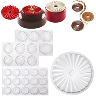 20 cm 15 in 6 in 6 in 6 Fold Mousse Cake Silicone Mold Origami Fan Round Plate French Dessert Baking