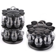 Rotating Cross-Border Carousel Spice Rack Jar16bottle rack Kitchen spice Seasoning Bottle Set Box Do