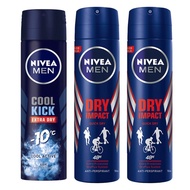 【妮維雅 NIVEA】瞬酷活力男士止汗爽身噴霧3入組