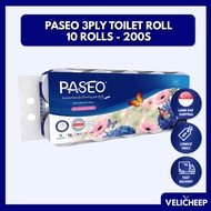 Paseo 3-ply Butterfly Deco Emboss Toilet Roll 200s, Bathroom Tissue 200s