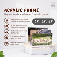 【Mach Photo】4R 5R 6R Acrylic Magnetic T-Shaped Horizontal Landscape Photo Frame Home Decoration Pers