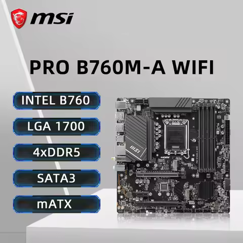MSI PRO B760M-A WIFI Motherboard Intel B760 LGA1700 Support i9-14900KF i5-12400F i5 12400f DDR5 6800
