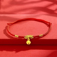 2025 Water Shell Pure Gold 999 Small Bell Bracelet Women's Gold Transfer Beads DIY Accessories Pure 