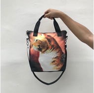 Sling bag/tas selempang/tote bag/kanvas lukisan/cat/kucing