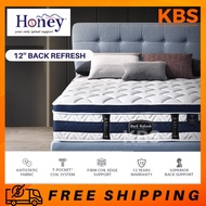 (FREE Shipping) HONEY 100% Authentic 12'' Thickness BACK REFRESH / Anti-Static Technology / Pocket Spring Mattress /