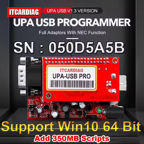 SN:050D5A5B UPA USB Programmer Windows 10 Supported USB V1.3 Full Adapters with NEC Functions ECU Ch