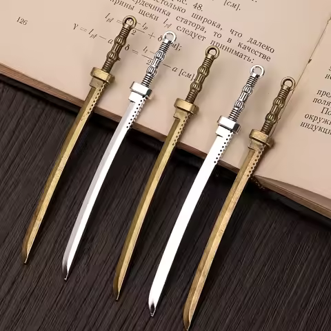5Pcs Vintage Swords Knife Bookmark Metal Personality Silver Swords Bookmark DIY Jewelry Making Creat