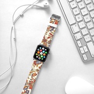 Apple Watch Series 1 , Series 2, Series 3 - Apple Watch 真皮手錶帶，適用於Apple Watch 及 Apple Watch Sport - Freshion 香港原創設計師品牌 - 棕色花樣圖紋 33