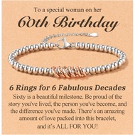 Classy 30th 60th Birthday Gifts for Women Her, Inspirational Rose Gold Charm Bracelet Gifts for 30 6