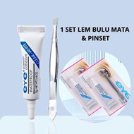 [MY] Set Lem Bulu Mata Palsu Pinset Eyelashes Glue  Adhesive Trasnparan Cepat Kering
