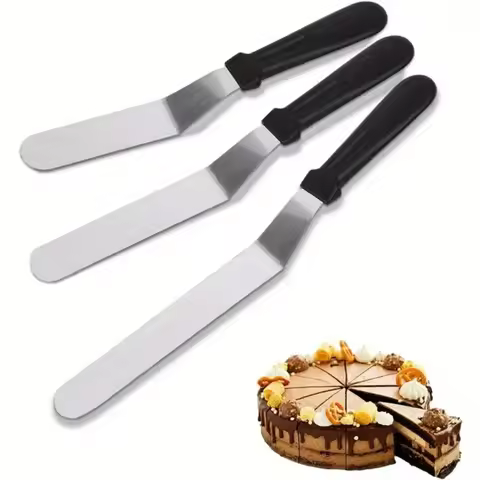 Stainless Steel Icing Spatula Angled Offset Blade Curved Cake Pastry Frosting Cream Knife Profession