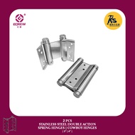 ECREW 2 PCS Stainless Steel Double Action Spring Hinges | Cowboy Hinges ( 3'' | 4'' )