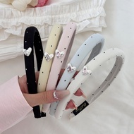 Sweet Creamy Heart Polka Dot Slim Headband 2026 Summer Fashion Color Diamond Girl Daily 53EE